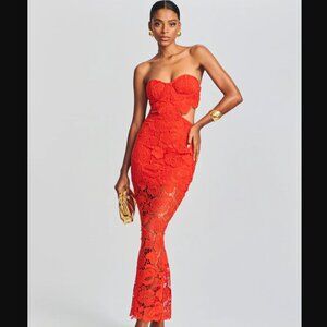 Amable by Mable Lace Cutout  Midi Dress